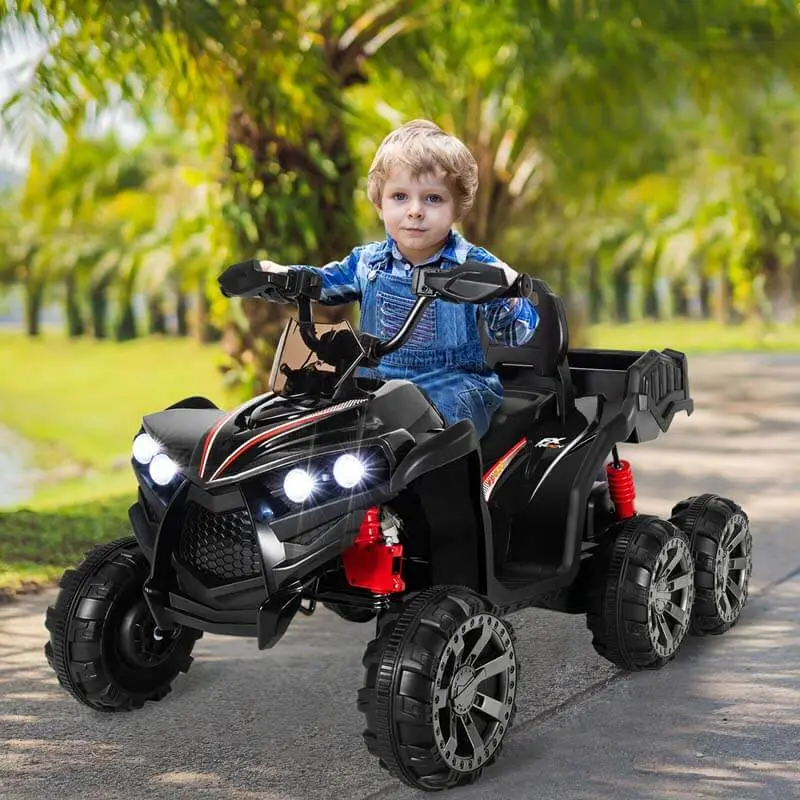 12V 6-Wheel Kids’ ATV Ride-On – All-Terrain Quad with 4WD & Storage Trunk