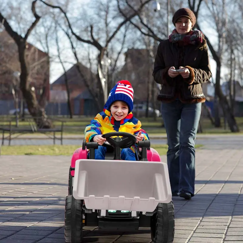 12V Electric Excavator Ride-On Toy for Kids with Digging Bucket, Tractor Design, and Realistic Controls