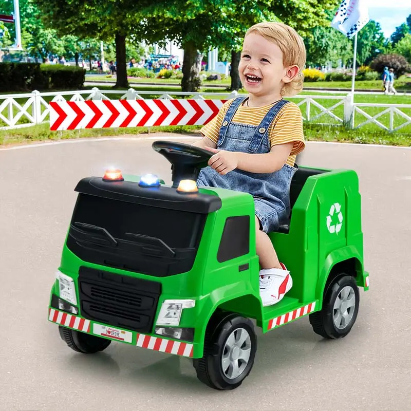 12V Electric Recycling Truck Ride-On – Toddler Ride-On Toy with Realistic Accessories and Remote Features