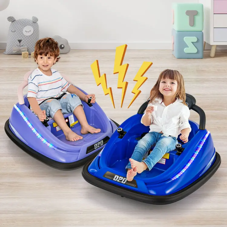 12V Electric Ride-On Bumper Car for Toddlers: Remote-Controlled, LED-Illuminated & Kid-Sized Design