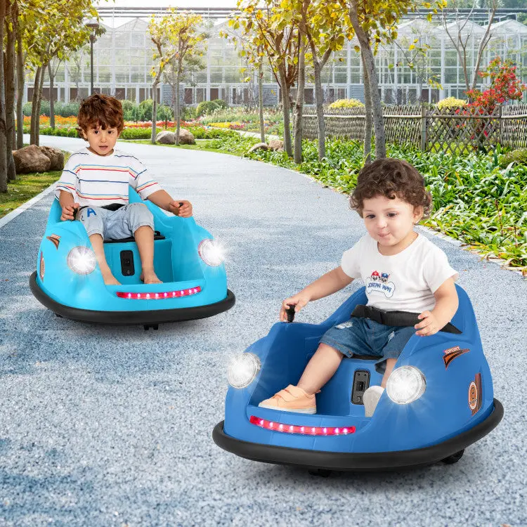 12V Kids’ Electric Bumper Car — 360° Rotating Ride-On Toy with Remote, LED Lights & Safe Speed Control