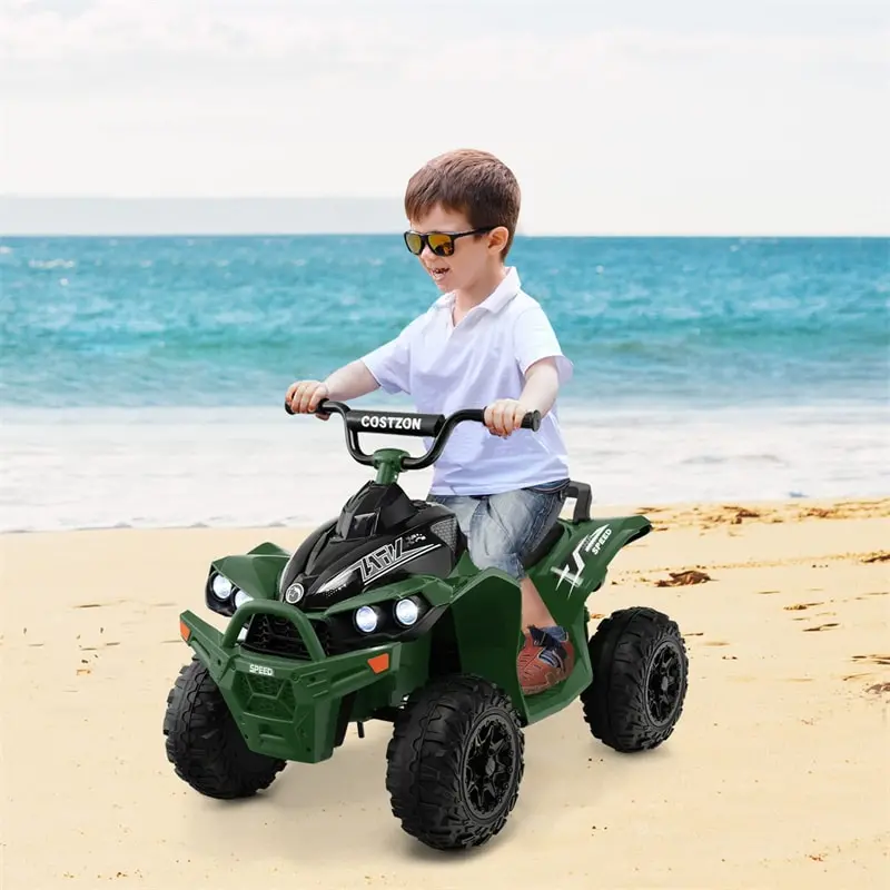 12V Kids’ Ride-On ATV: Battery-Powered 4-Wheel Quad with LED Lights & Music