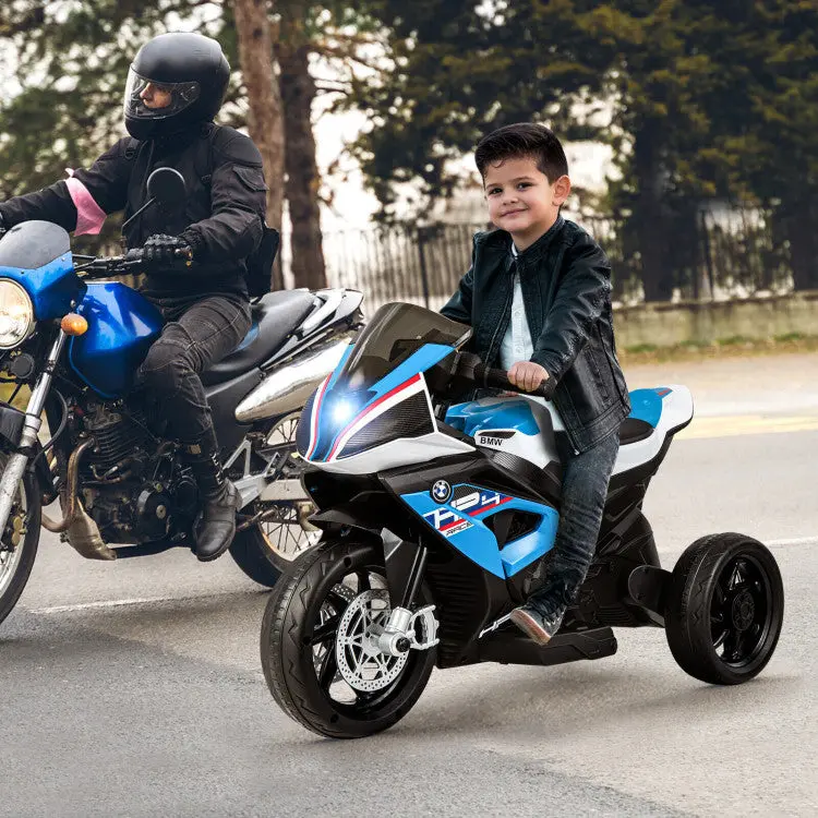 12V Licensed BMW Motorbike Ride-On – Three-Wheel Electric Motorcycle with Headlights and Foot Pedal Start