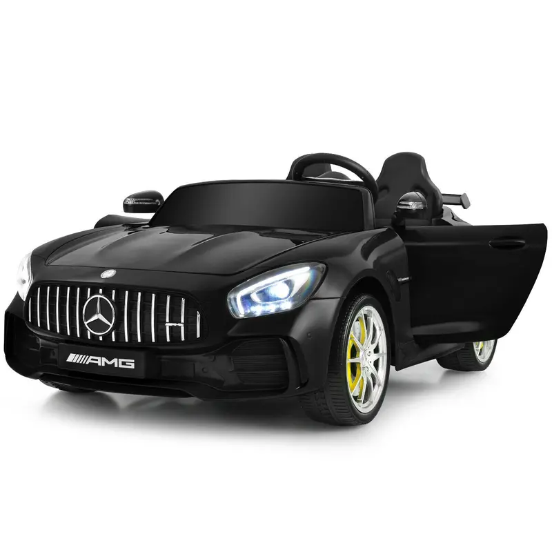 12V Mercedes-AMG GTR Ride-On Car with Remote, Dynamic LED Lighting, and Sound Effects
