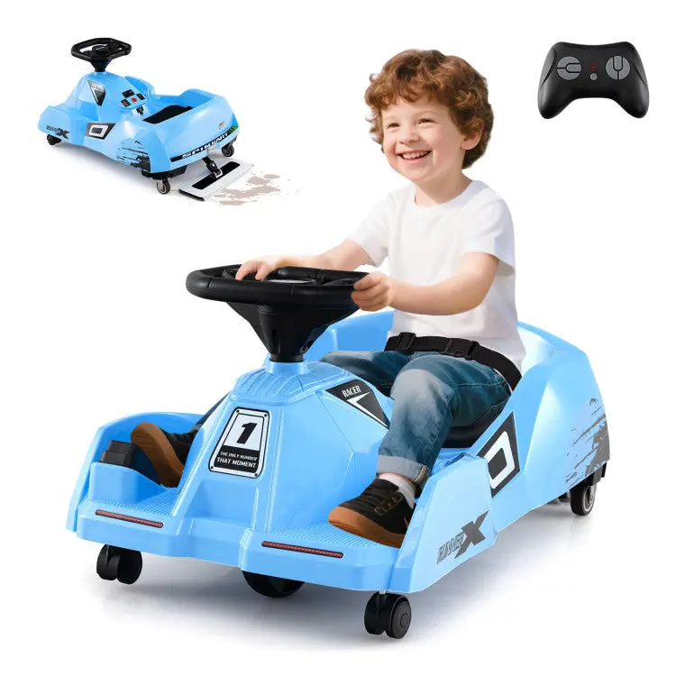 12V Remote-Controlled Electric Go Kart for Cleaning with Detachable Mop Attachment