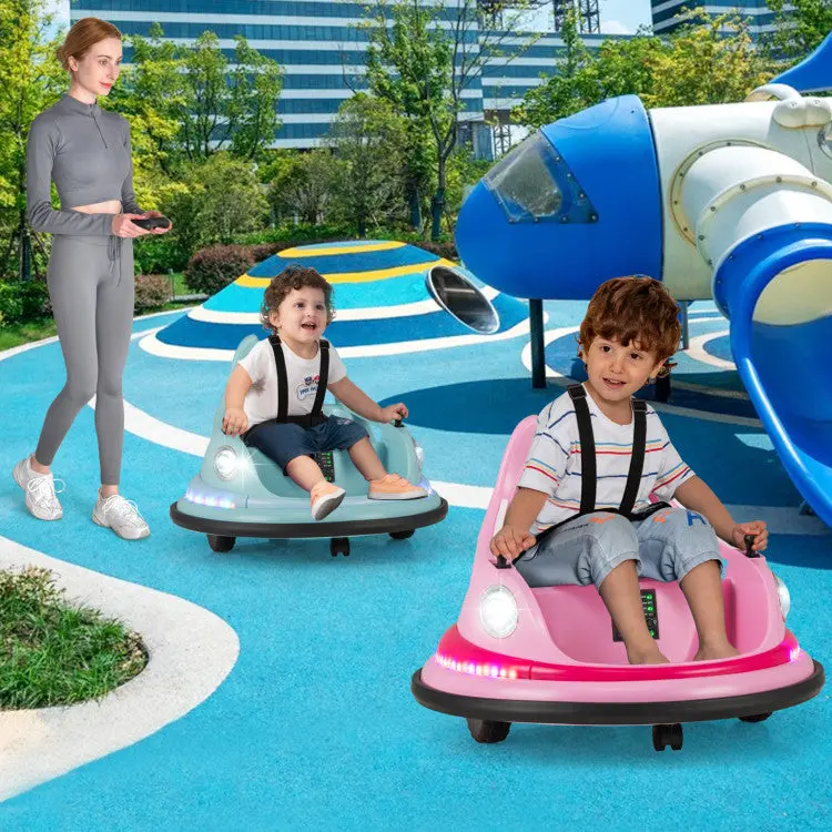 12V Remote-Controlled Kids’ Bumper Car with 360° Spinning Motion & Dual Joysticks