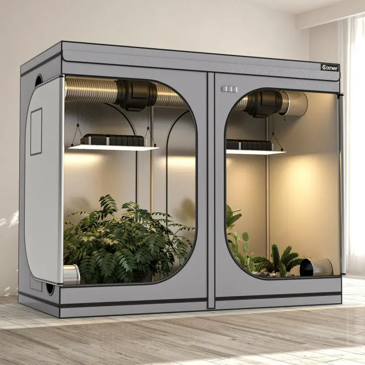 4′ x 8′ Reflective Indoor Grow Tent with Detachable Floor Tray and Storage Accessory Kit