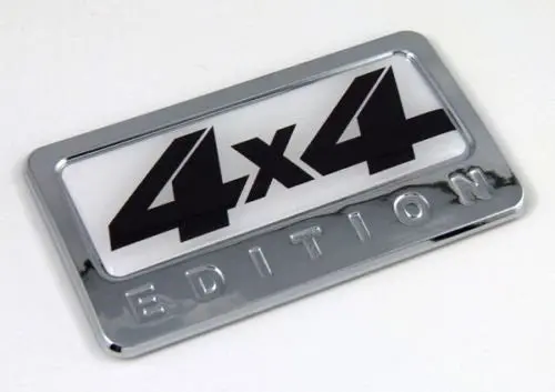4×4 Off-Road Chrome Emblem – Rugged Domed Sticker for Trail-Ready Vehicles and Trucks