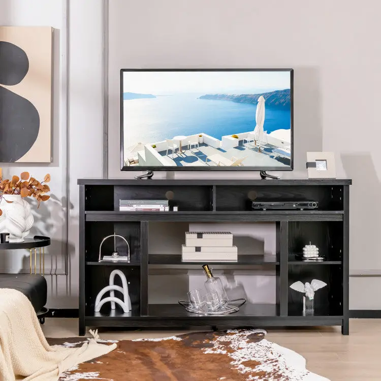 58″ Fireplace TV Stand – Media Console with Built-In Electric Fireplace, Adjustable Shelf & 65″ TV Compatibility