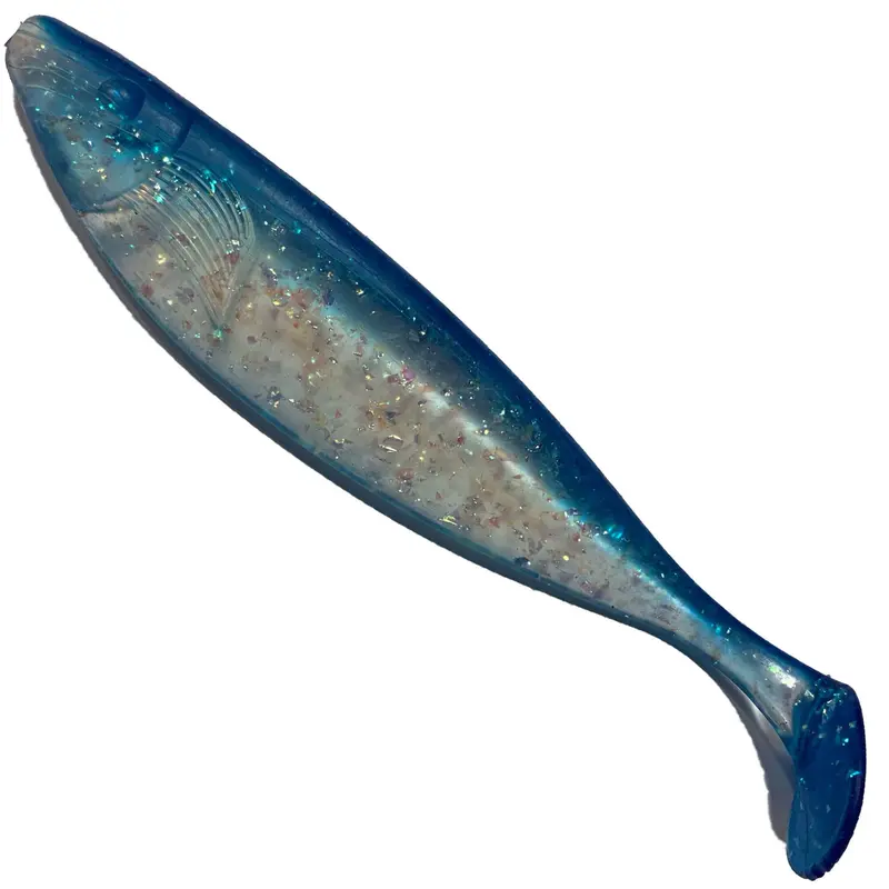 Action Plastics Dredge Shad Swim Bait – 10-Inch, Blue Mylar Finish