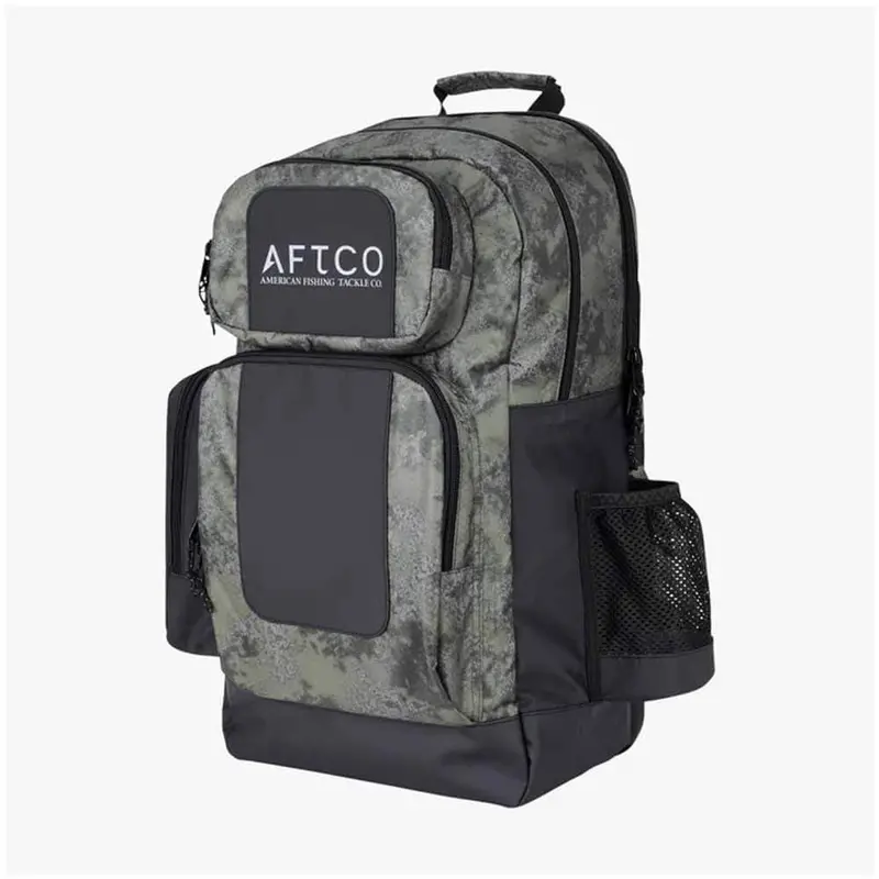 Aftco Green Acid Camo Waterproof Fishing Backpack
