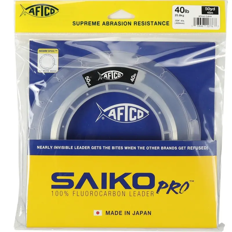 Aftco Saiko Pro Fluorocarbon Leader – 50-Yard Clear Spool