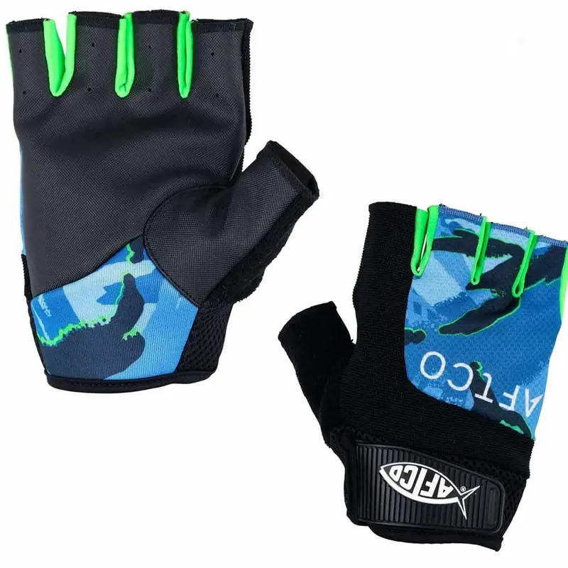 Aftco Short Pump Gloves – Small, Blue Camo Fishing Gloves