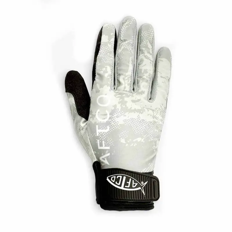Aftco Silver Storm Camo JigPro Fishing Gloves – Breathable Saltwater Protection