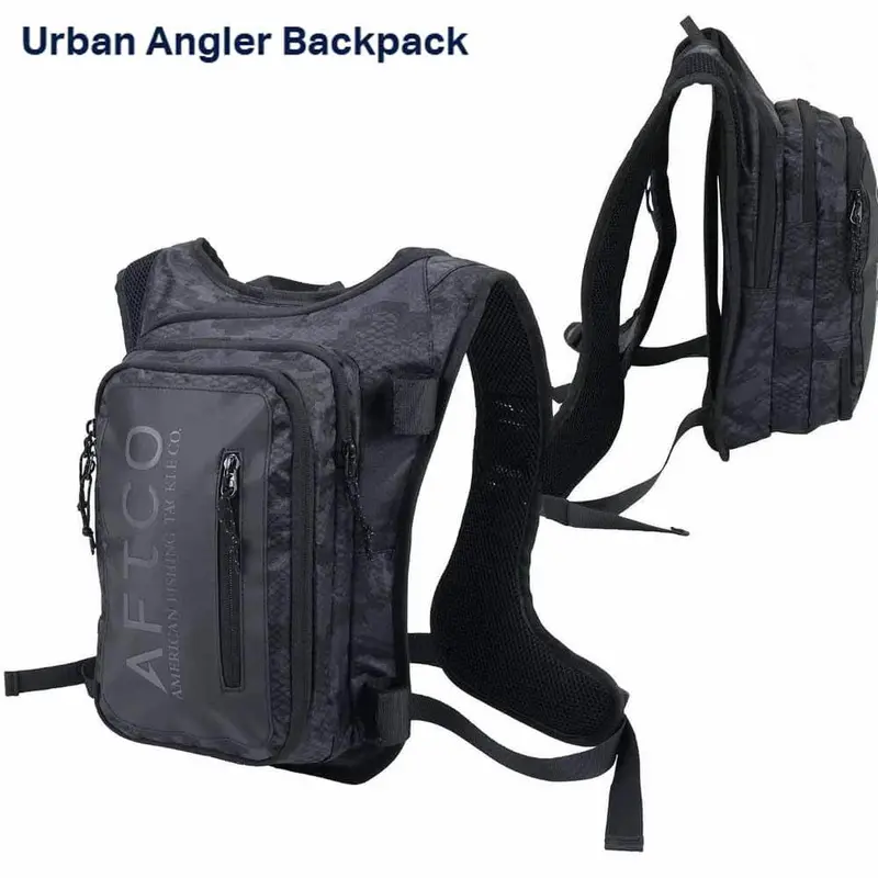 Aftco Urban Angler Black Camo Backpack – Durable Tactical Carryall