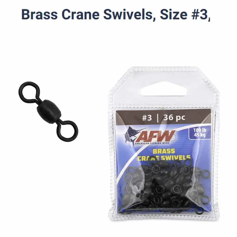 AFW Black Brass Crane Swivels – 36-Pack, Saltwater-Durable Hardware
