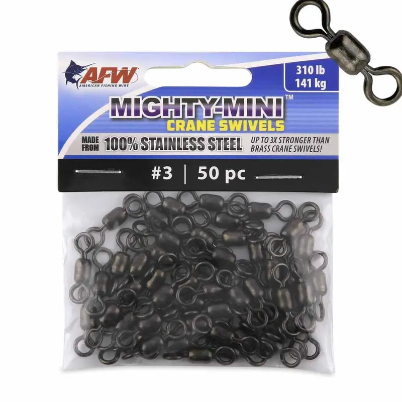 AFW Mighty Mini Stainless Steel Crane Swivels – 50-Pack, Corrosion-Resistant
