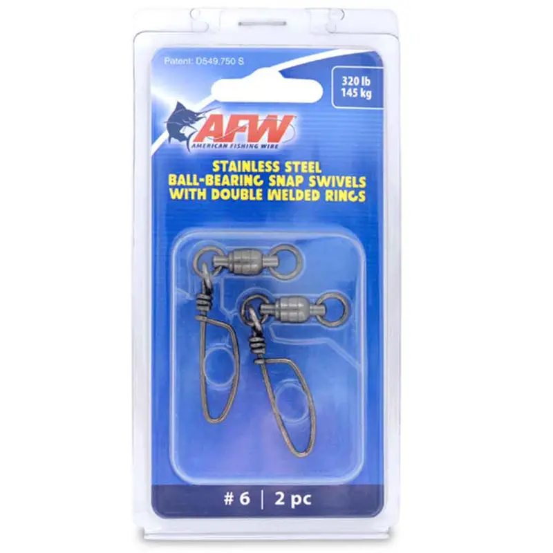 AFW Stainless Steel Ball Bearing Snap Swivels – Gunmetal Black, Reinforced Double Rings (2-Pack)