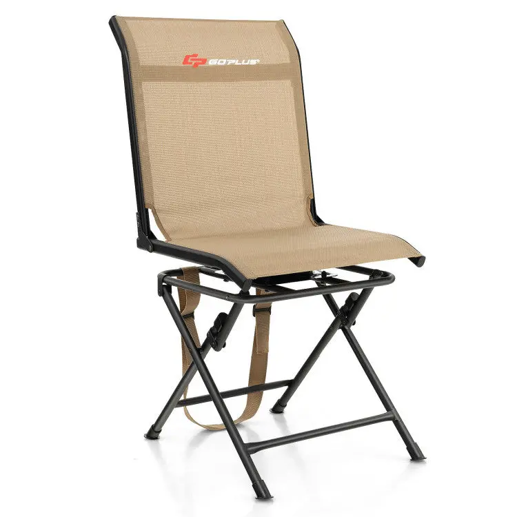 All-Weather 360° Swivel Hunting Chair – Portable Folding Camp Seat with Durable Mesh Back and Carry Strap