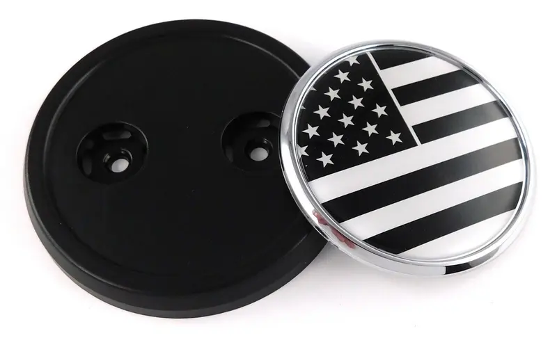 American Flag Black Chrome Grill Emblem – 3.5-Inch Vehicle Badge