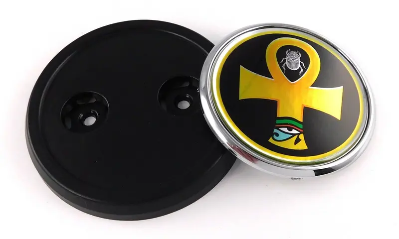 Ancient Ankh Symbol Chrome Grill Badge – 3.5-Inch Round Automotive Emblem