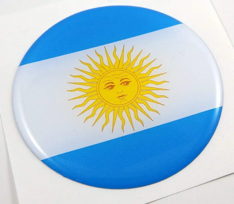 Argentina National Flag Round Domed Chrome Car & Bike Emblem (2.44″)