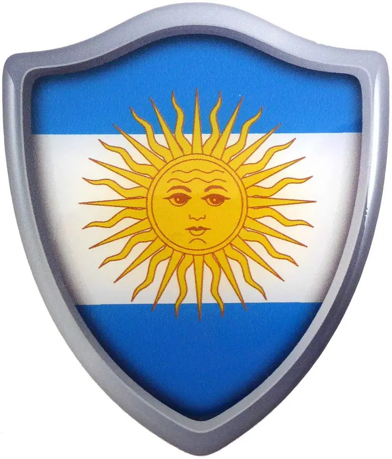 Argentine Flag 3D Domed Resin Car Emblem – 2.6″ x 3″ Raised Shield Sticker