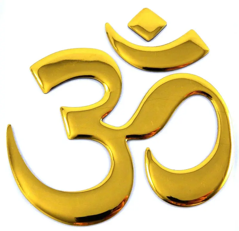 Aum Om Yoga Gold-Finish Decal – 3D Vehicle Emblem (2.5 Inches)