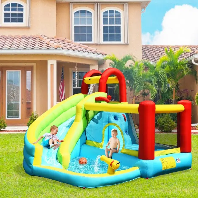 Backyard Play Center: Inflatable Bounce Castle with Dual Water Slides