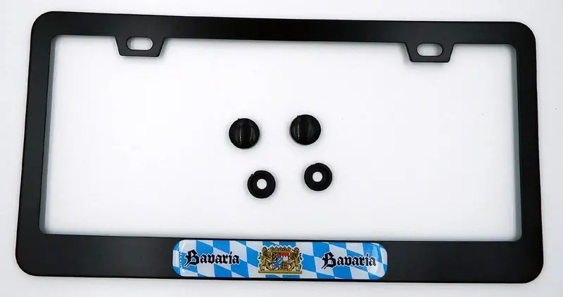 Bavaria Regional Flag License Plate Frame – Black Aluminum Design