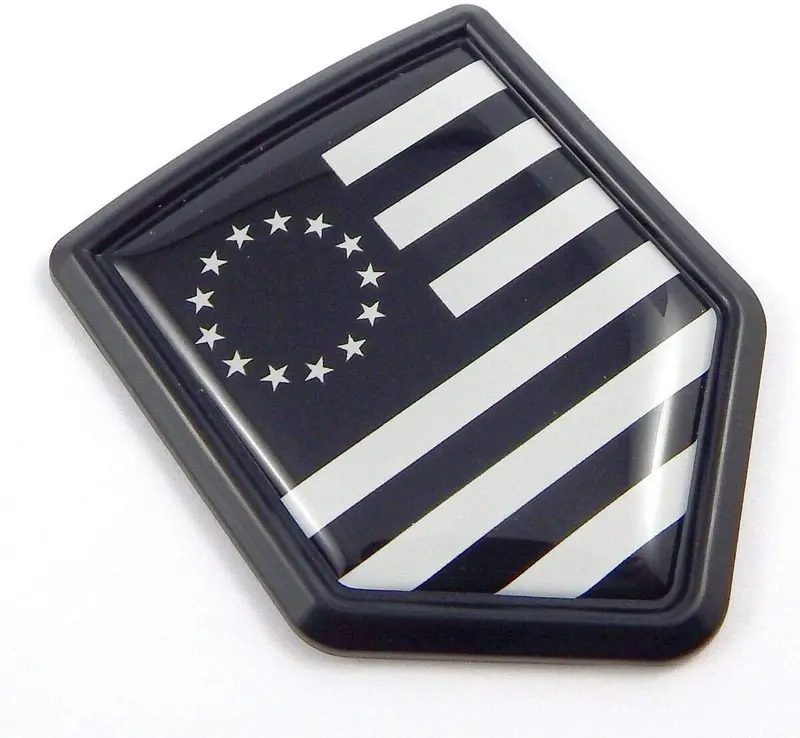 Betsy Ross Black American Flag 3D Car Decal – Vintage US Emblem Sticker