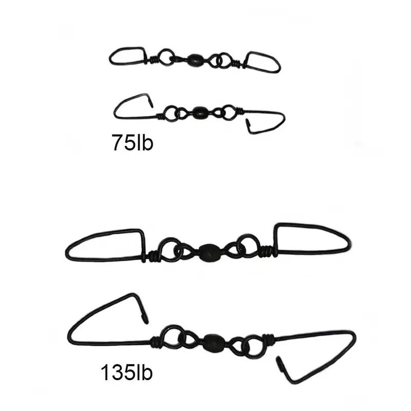 Black Double Snap Swivels – 12-Piece Pack