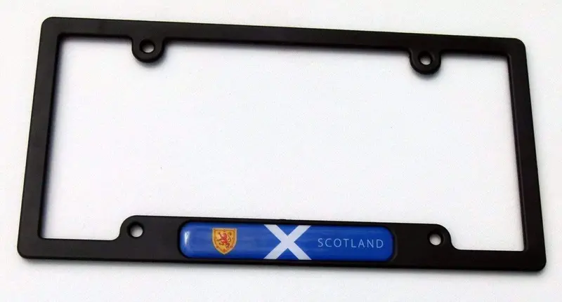Black Scottish Thistle License Plate Border – Domed Flag Decal Frame