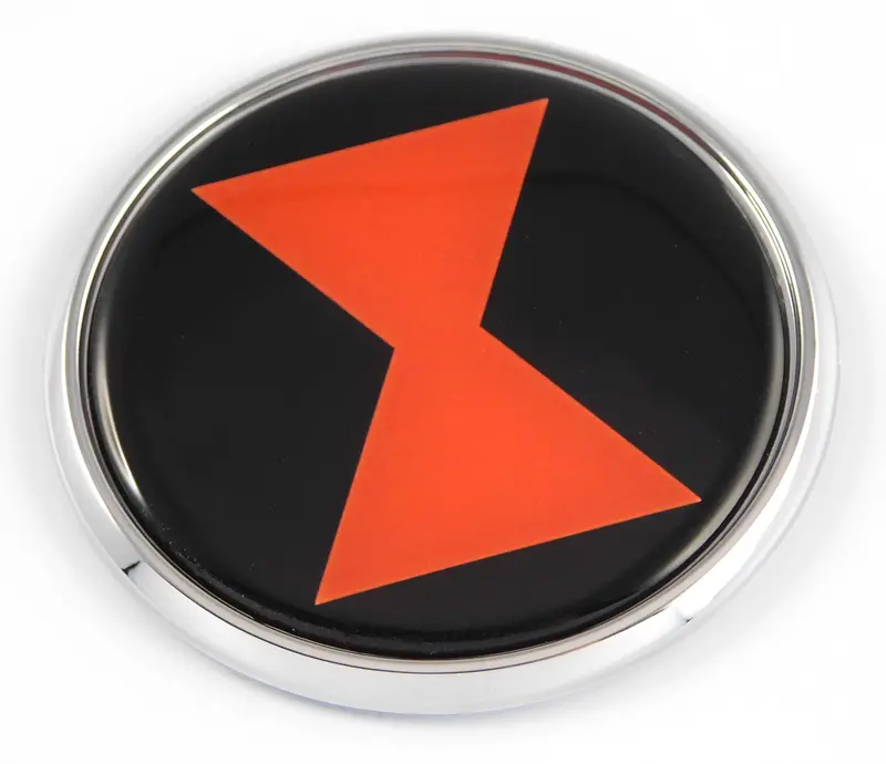 Black Widow Chrome 3D Emblem – 2.75″ Raised Round Badge for Cars and Motorcycles