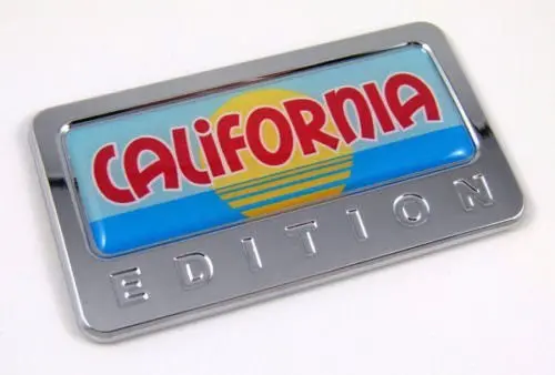 California State Domed Chrome Badge – West Coast Pride Emblem for Cars, Bikes, and SUVs