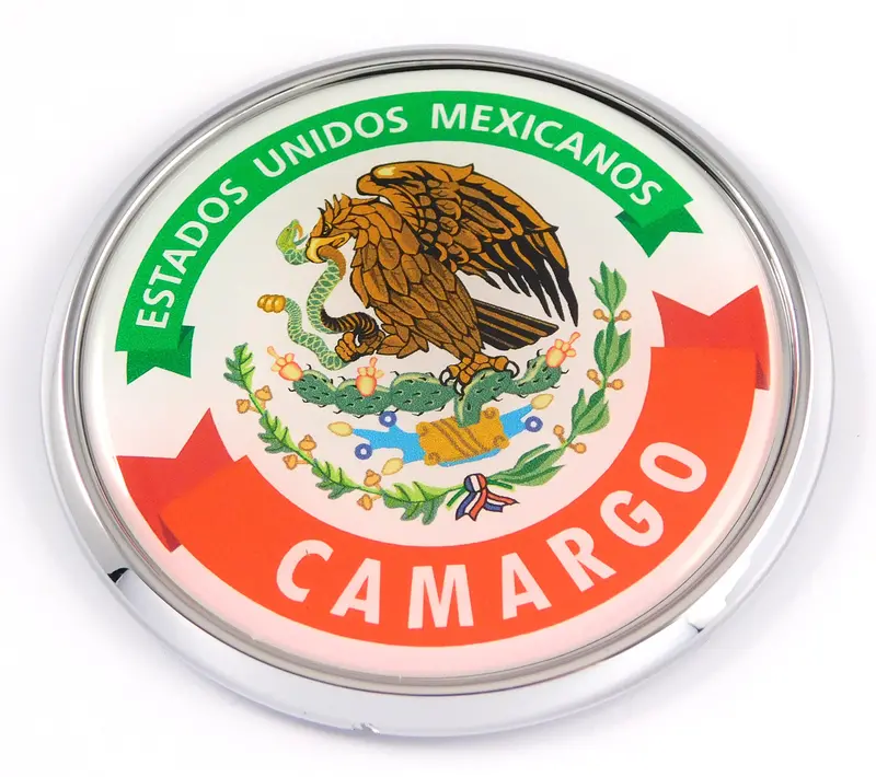 Camargo City Chrome Car Emblem – 3D Round Decal, 2.75 Inches