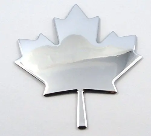 Canadian Maple Leaf Chrome Decal – 3D Auto & Motorcycle Emblem (2.7 Inches)