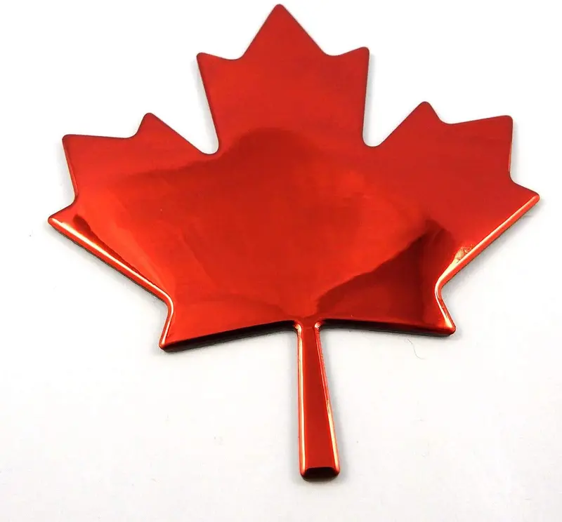 Canadian Maple Leaf Red Decal – 3D Flexible Car & Bike Sticker (2.7 Inches)