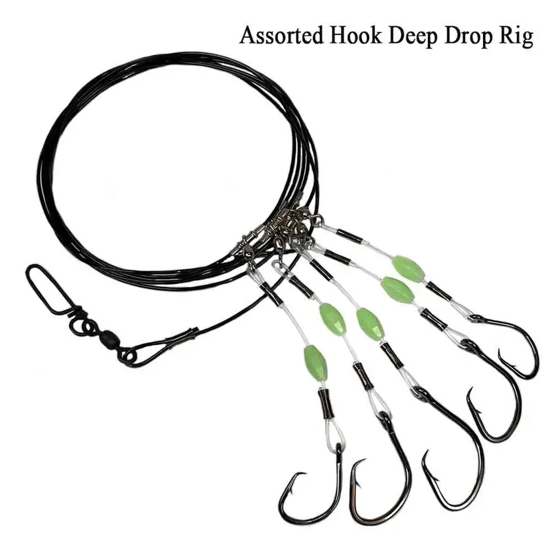 Capt. Harry’s Deep-Drop Fishing Rig – 5-Hook Heavy-Duty Vertical Jigging Setup