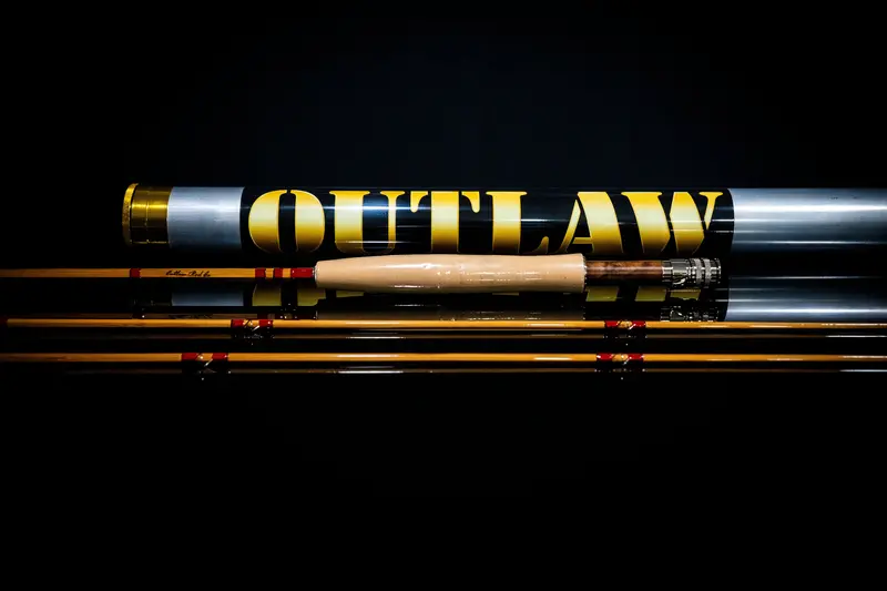 Classic Bamboo Fly Rod – 5wt, 7’6″, Brown Burl with Silver Accents (Model #0014)
