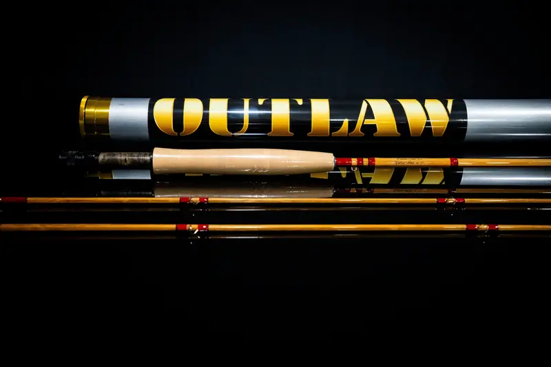 Classic Bamboo Fly Rod – 5wt, 7’6″, Gray Burl with Black Accents (Model #0013)