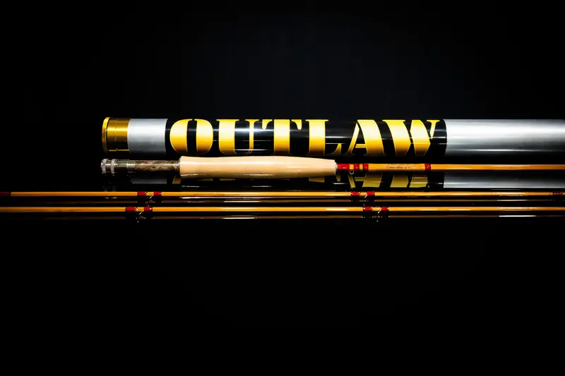 Classic Bamboo Fly Rod – 5wt, 7’6″, Gray Burl with Silver Accents (Model #0012)