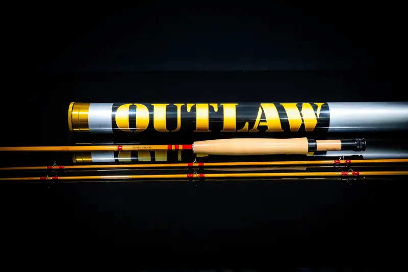 Classic Bamboo Fly Rod – 5wt, 7’6″, Light Burl with Black Accents (Model #0010)