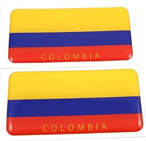 Colombian Flag 3D Domed Decal Set – Vivid 2.6-Inch Dual-Piece Emblem Sticker