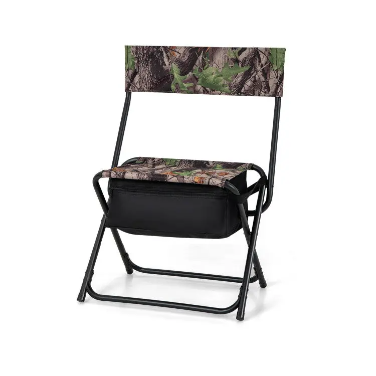 Compact Folding Hunting Chair — Camo Blind Stool with Carry Strap, Storage Bag & Lightweight Portability