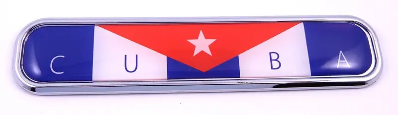 Cuba Flag Chrome 3D Vehicle Emblem – 5.3″ Tropical Auto Decal for Cars & Motorcycles