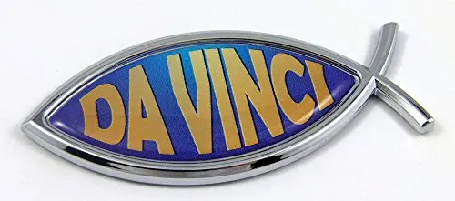 Da Vinci-Inspired Jesus Fish Chrome Emblem Sticker for Cars and Bikes