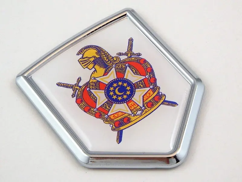 DeMolay Masonic Emblem Chrome Decal – Youth Lodge Crest for Vehicles