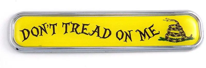 Don’t Tread on Me Chrome 3D Emblem – 5.3″ Patriotic Gadsden Flag Decal for Vehicles