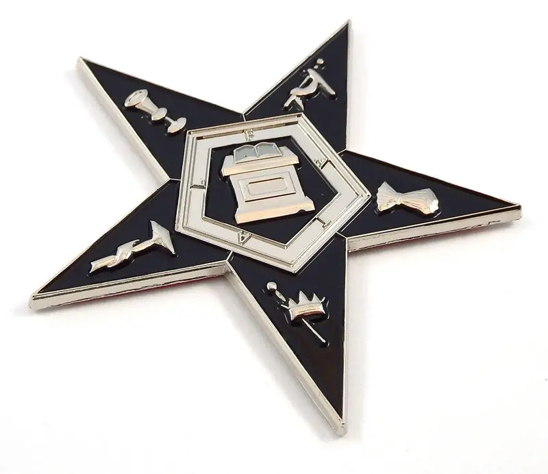 Eastern Star Masonic Chrome Car Decal – 3″ 3D Metal Emblem (MAS34)
